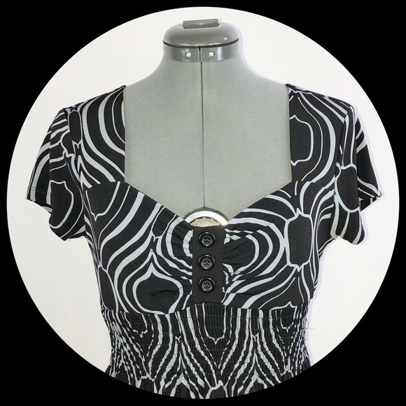 𝅺sweet Storm All Occasion Black & Gray Print Dress - Picture 2 of 6